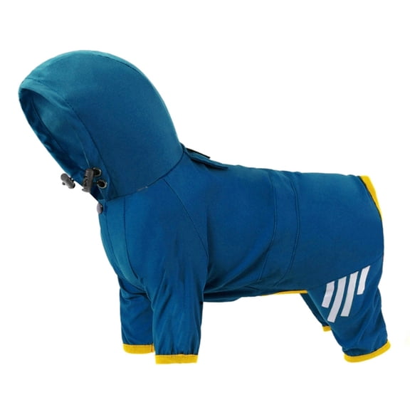 Dog Rainwear Step In Dog Windproof Rain Coat FourSeason Pet Clothes Outdoor Walking Raincoats with ReflectiveStripes
