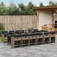 thumbnail image 1 of vidaXL 13 Piece Garden Dining Set with Cushions Grey Poly Rattan, 1 of 5