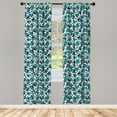 thumbnail image 3 of Ambesonne Butterflies Curtains, Striped Spring Insect, Pair of 28"x63", Sky Blue Black White, 3 of 5