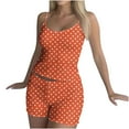 thumbnail image 7 of Women's Polka Dots 2 Piece Outfit Spaghetti Strap Sleeveless Crop Top Camisole and Shorts Pajamas Set Sleepwear Nightwear, 7 of 7