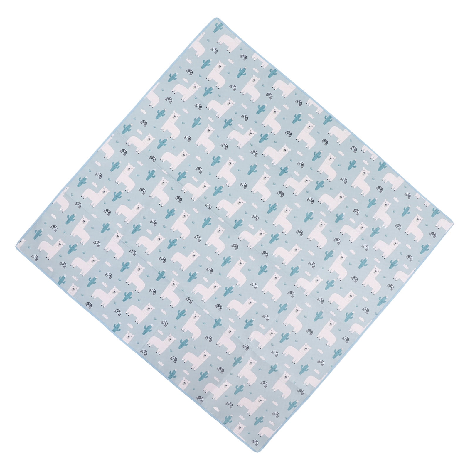 NFTIGB Extra Large Padded Play Mat Blue Reversible Foldable Waterproof Baby Crawling Mat for Infant (43.3 inches / 110 cm)