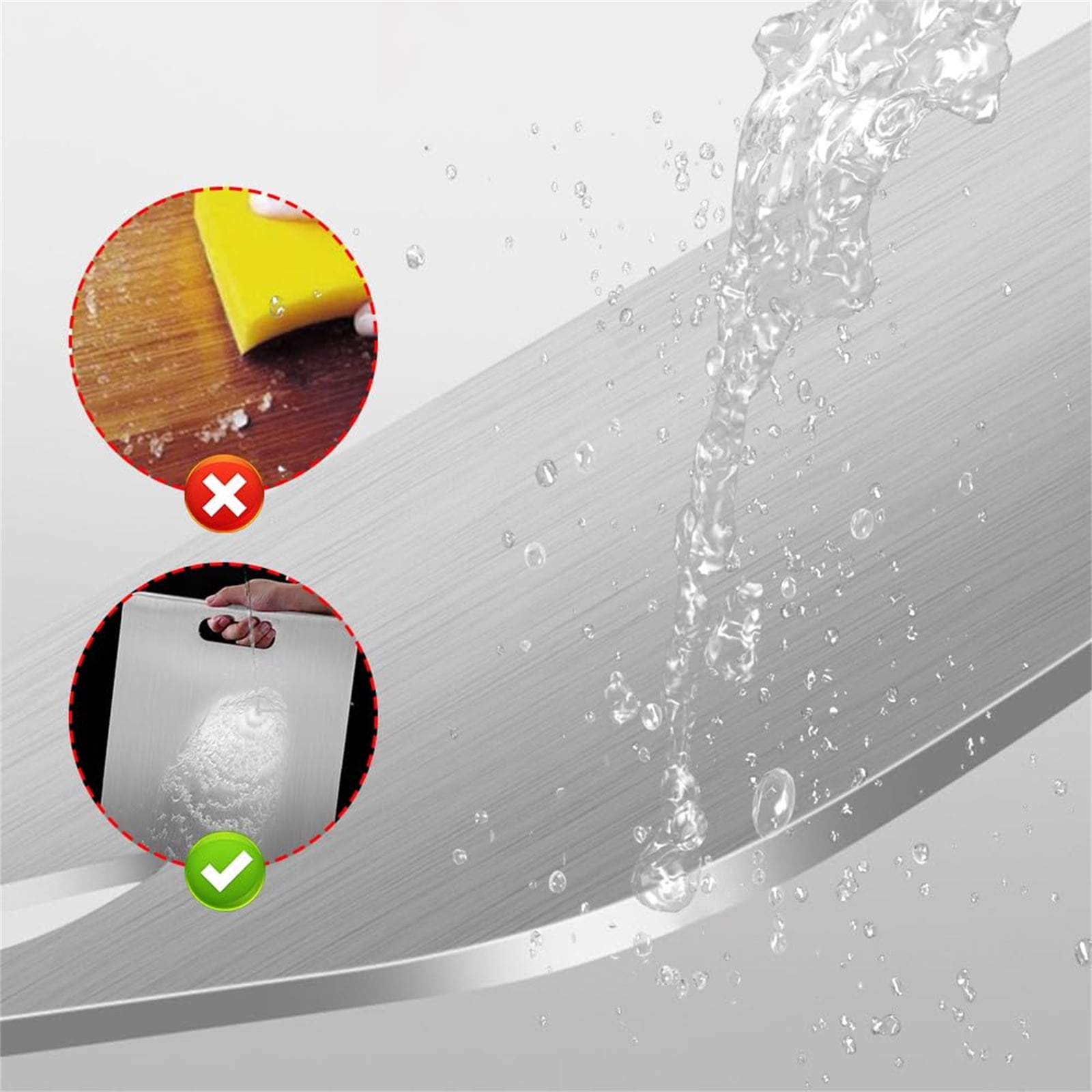 Gyugmhao Titanium Cutting Boards Set of 3,Stainless Steel Cutting Boards for Kitchen,Double-Sided Food Grade Cutting Board,Cutting Meat,Cheese,Vegetable,Fruit