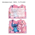 thumbnail image 3 of Tarjeta de invitación con temática Disney Lilo & Stitch, Mini tarjeta de felicitación de una sola página, suministros para eventos y fiestas de cumpleaños, 10 piezas, envío gratis, 3 of 3