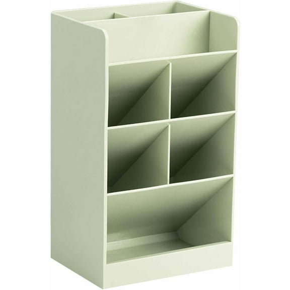 LYINGF Pencil Holder with 5 Compartments,Slanted Design Desktop Pen Holder,Stationery Organizer,Office Desk Organizer for Pens,Pencils,Markers, Scissors,Rulers and Art Supplies, Desk Accessory ﻿