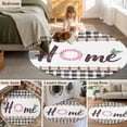 thumbnail image 5 of Round Rug 6Ft Washable Non-Slip, Spring Flowers Circle Area Rugs for Living Room Bedroom, Watercolor Floral Leaf Black Plaid Indoor Floor Mats Carpet Runner for Home Decor Aesthetic, 5 of 8