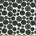 thumbnail image 1 of Geometric Fabric by the Yard, Monochrome Globe Circles with Internal Stripes and Diamond Shapes, Upholstery Fabric for Dining Chairs Home Decor Accents, Charcoal Grey and White by Ambesonne, 1 of 4