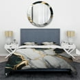 thumbnail image 3 of Designart "Gilded Green and Gold Geode Marble I" Abstract Marble Bedding Covert Set - Modern Green Abstract Bed Set With 1 Sham, 3 of 6