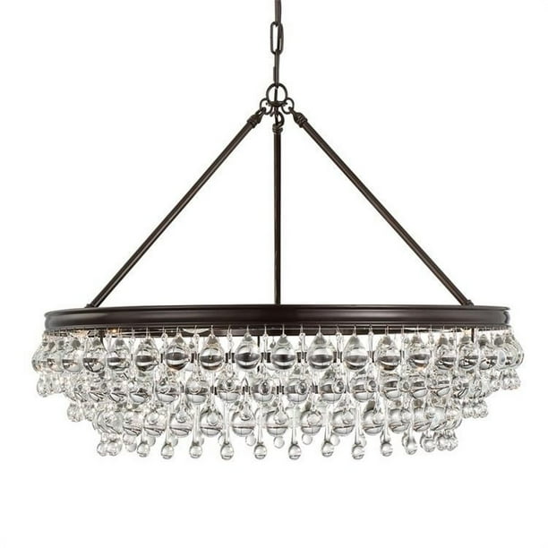 Crystorama Lighting 275 Vz Calypso Six Light Chandelier In Traditional And Contemporary Style 30 Inches Wide By 20 High Vibrant Bronze Finish With Clear Drops Crystal Com Crystorama Lighting 275 Vz Calypso, Bronze 30 Inch Crystal Chandelier