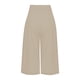 thumbnail image 4 of Pantalones capri casuales con cintura elástica y efecto lino para mujer - Pantalones deportivos de color liso con tejido crepé lavado para un uso diario cómodo, 4 of 5