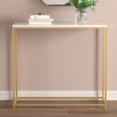 thumbnail image 4 of Safdie & Co. Table Console Marble Look. Table d'appoint de salon, table d'entree ideale pour tout decor. Base couleur Or, 4 of 7