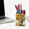 thumbnail image 5 of ERJLKXP Small Pen & Pencil Holder for Desk Organization,Vintage Sunflower Art Painting Desktop Stationery Storage for Office Supplies and Makeup Brush Organizer, 5 of 6