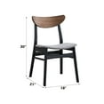 thumbnail image 4 of Rebi Side Chairs (Set of 2) - Gray Linen, Walnut & Black - Padded Seat, Curved Back, 220lbs Capacity - Dining Room, Kitchen, Living Room, 4 of 6