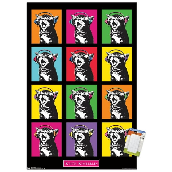 Keith Kimberlin - Kitten - Pop Grid Wall Poster, 14.725" x 22.375"