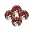 thumbnail image 7 of 15 Inch Round Placemats Set of 4, Red Plaid Christmas Non Slip Heat Insulation PP Table Mats, Snowman Xmas Tree Ball Snowflake Winter Washable Place Mats for Kitchen Dining Party Table Decor, 7 of 7