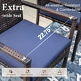 thumbnail image 4 of 6 Pieces Outdoor Patio Dining Set with 10 Ft Umbrella Square Metal Table & Wicker Chairs Furniture Set- Navy Blue, 4 of 14
