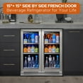 thumbnail image 3 of Ca'Lefort 30 Inch Beverage Refrigerator,200 Cans Dual Zone 15'' Beverage Cooler and 15'' Digital Touch Control Beverage Fridge,Built-In or Freestanding, 3 of 7