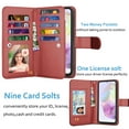 thumbnail image 6 of Wallet Case for Samsung Galaxy A36 Wallet Case 5G (2025), [9 Card Slots] Luxury PU Leather Credit Holder Carrying Folio Flip [Detachable] Kickstand Magnetic Phone Cover & Lanyard [Wine], 6 of 8