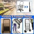 thumbnail image 4 of Foldable Shopping Cart, Folding Grocery Cart with Encrypted Mesh Bottom, 360° Swivel Wheels Lightweight Trolley for Halloween, Shopping, Grocery, Laundry, Luggage, Supermarket, Camping, Beach, 4 of 9