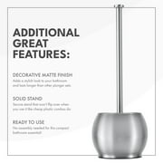 ToiletTree Products Stainless Steel Plunger Heavy Duty Toilet Plunger with Holder Set