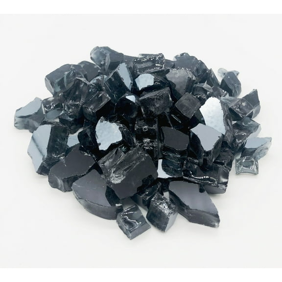 Large 1/2" Black Reflective Fire Glass 10 lbs