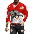 thumbnail image 2 of WXLWZYWL Men's Christmas Sweatshirt Crewneck Trendy Big and Tall Santa Printed Sweatshirts Pullover Tops Party Apparel, 2 of 5
