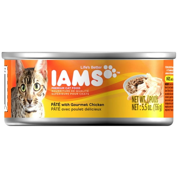 Iams Pate With Gourmet Chicken Canned Cat Food 5.5 Ounces ...
