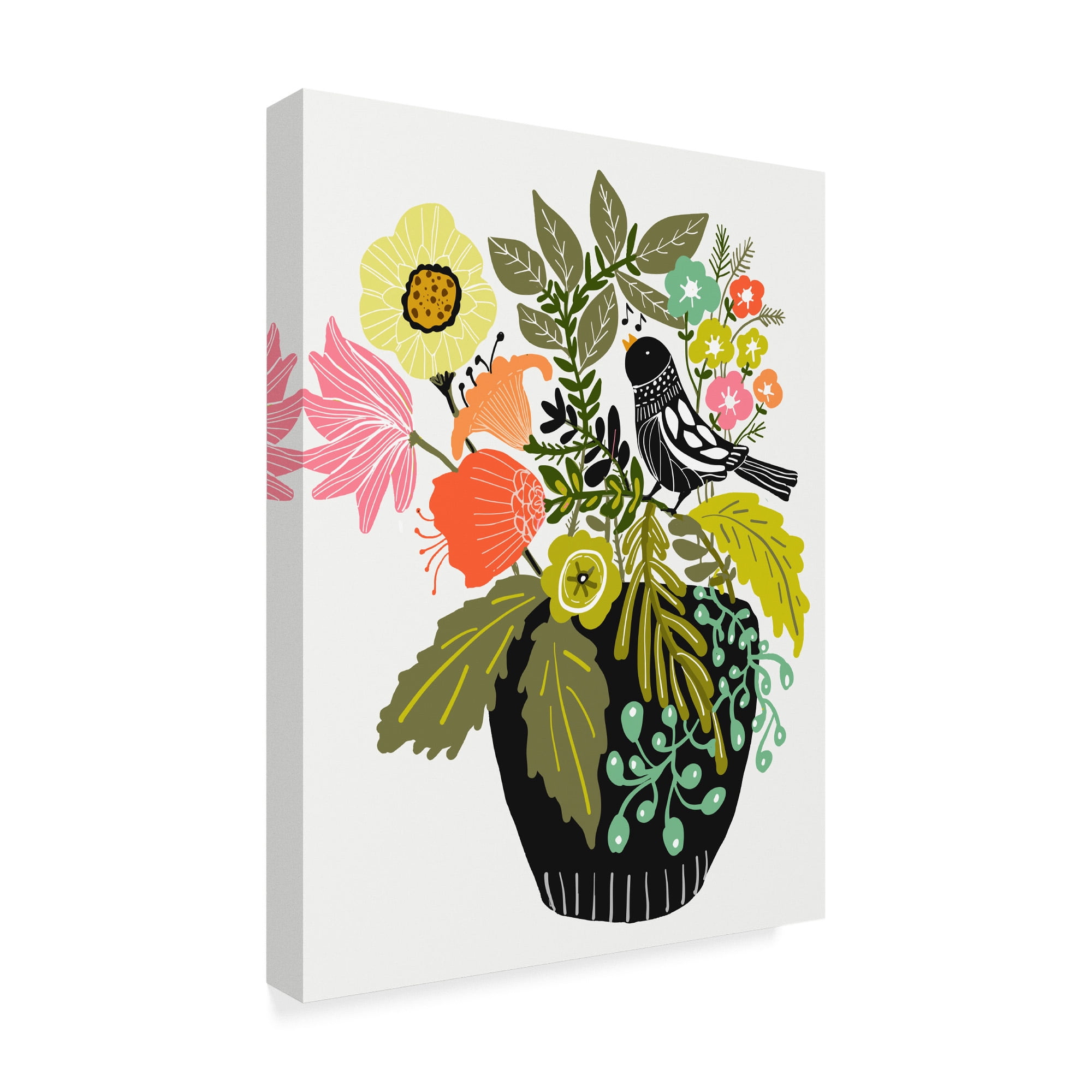 Trademark Fine Art 'Singing Bird' Canvas Art by Karen Fields