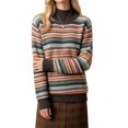 thumbnail image 2 of Women Turtleneck Sweater Long Sleeve Striped Knit Pullover Relaxed Ribbed Cuff Hem Casual Warm Tops for Fall Winter Daily Office Wear Coffee One Size, 2 of 4