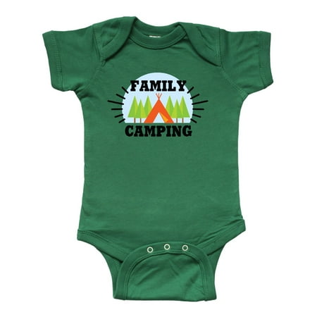 

Inktastic Family Camping with Tent and Trees Gift Baby Boy or Baby Girl Bodysuit