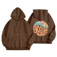 thumbnail image 5 of Puliio Women's Hoodie Retro Sunset Wave Letter Graphic Print Oversized Soft Long Sleeve Beach Sweatshirt With Front Pocket, 5 of 5