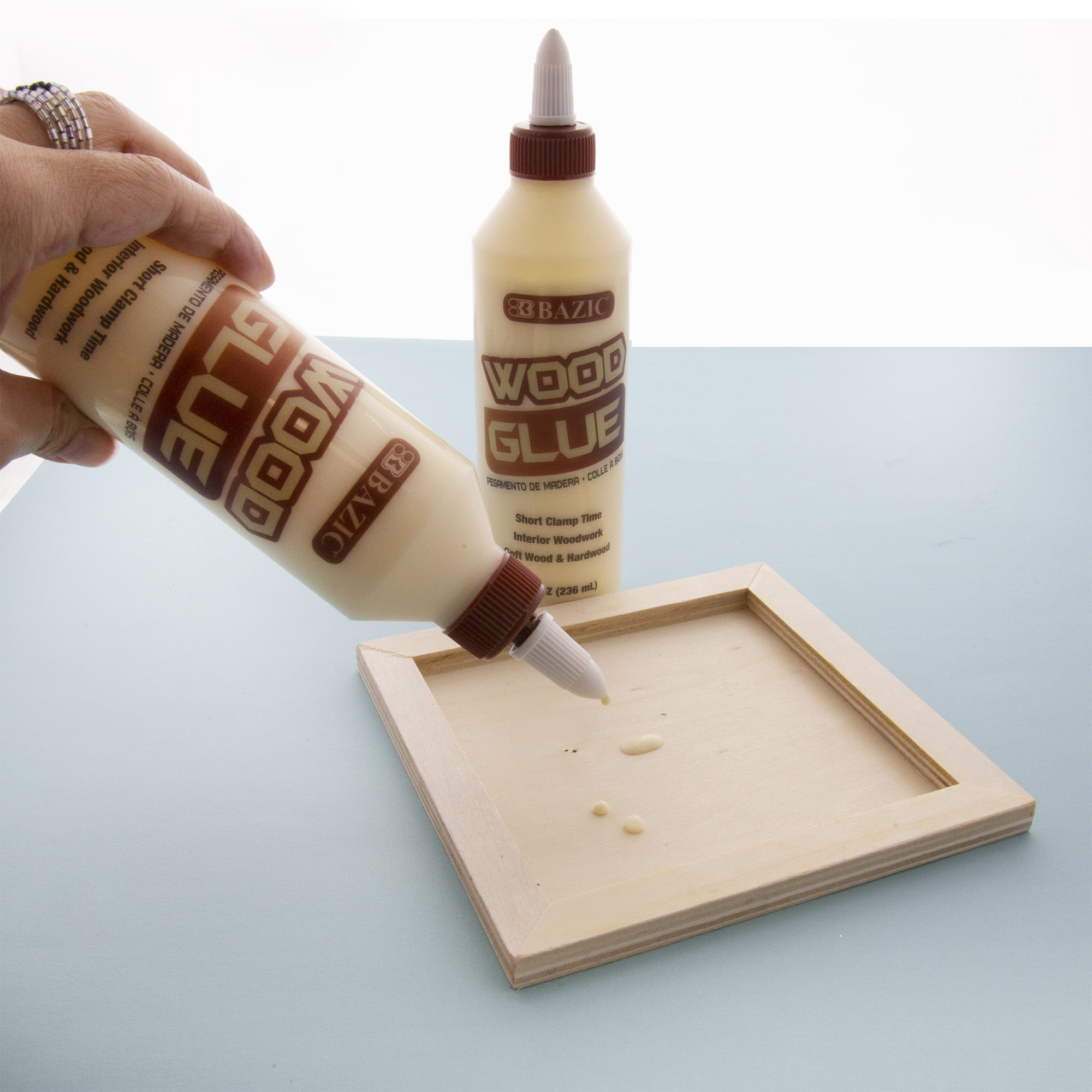 BAZIC Jumbo Wood Glue 7.6Oz (225 mL), Natural Super Strong Bond Adhesive, 24-Pack