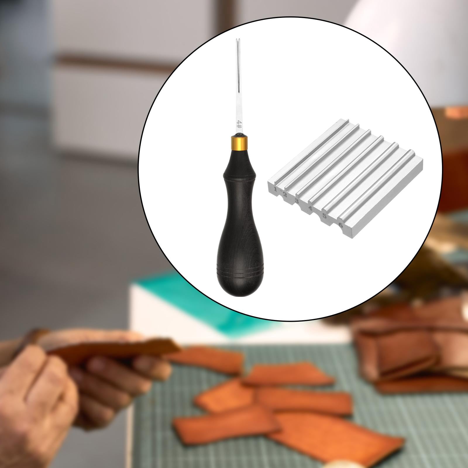 FVDPWYE Leather Edge Skiving Beveler Tool Set Leather Craft Supplies Leather Edging Tool Silver Groove