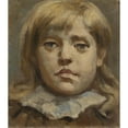 thumbnail image 2 of Halfdan Egedius 12x14 Black Ornate Wood Framed Double Matted Museum Art Print Titled: Portrait of Johanna, the Artist's Sister (1887), 2 of 5