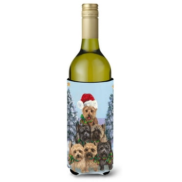 Cairn Terrier Christmas Family Tree Wine Bottle Hugger