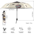 thumbnail image 3 of FORMRS Travel Umbrella Folding Auto Open Close Windproof Rain UV Protection, Beige Astronaut Planet, 3 of 8
