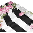 thumbnail image 3 of Coolnut Flowers On Black White Stripe Bath Shower Curtain Liners 72"x72", Polyester Waterproof Bath Curtains with Hooks for Bathroom Decoration, 3 of 5