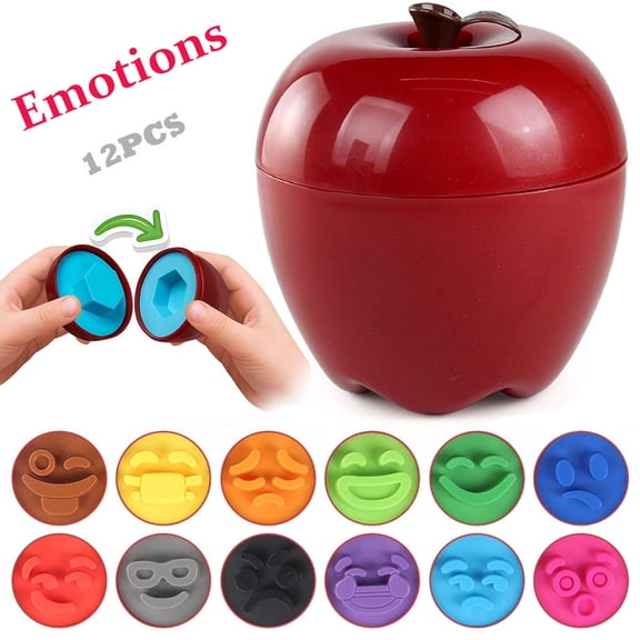 12 Sorter Eggs with Apple Container Toys,Montessori Shape Sorter Toys for 1-3 Years,Early Educational Learning Color Sorting & Fine Motor Matching Games,Easter Basket Stuffers Gifts for Boys Girls