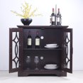 thumbnail image 4 of CQSXDA 34.37" MDF Buffet Sideboard 2 Glass Doors, Adjustable Shelf, For Dining Room Or Living Room, Ox Blood Red, 4 of 15
