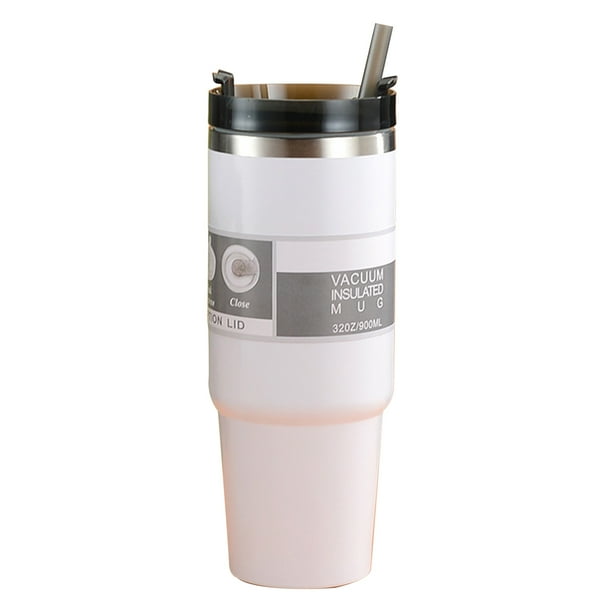 Taza de aislamiento de paja de 30 oz, termo de vacío para taza de agua de coche con pintura de diamante (blanco) Tmvgtek Para Estrenar