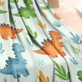 thumbnail image 3 of LightGreen Cartoon Dinosaurs Leaves Pattern Blanket,Comfortable Soft Lamb Wool Throw Blanket,All Season,Warm Lightweight Blankets for Sofa Bed Couch Living Room Chair,30"x40", 3 of 4