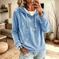 thumbnail image 4 of Miqool Womens Velour Pullover Hoodies Fall Winter Casual Loose Fit Drawstring Long Sleeve Sweatshirt Tops, 4 of 6