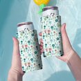 thumbnail image 3 of 2 Pcs Neoprene Beer Can Cooler Insulated Collapsible Beer Sleeve Spring Botanical Leaf Soda Beer Can Covers for Bulk for Soda, 3 of 4