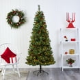 thumbnail image 2 of Nearly Natural 7ft. White Mountain Pine Artificial Christmas Tree with 400 Clear LED Lights and Pine Cones, 2 of 7