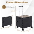 thumbnail image 3 of Gymax Foldable Utility Cart on 4 Rotate Wheels w/Telescoping Handle Lid & Cup Holder Black, 3 of 10