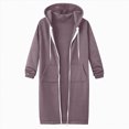 thumbnail image 4 of Towmus Women's Zip Up Hoodies Oversized Long Sleeve Sweatshirts Casual Fall Coat with Pocket S-5XL, 4 of 8