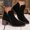 Black, variant on Women Side Zip Low Block Heel Matte Ankle Booties, Soft Wrinkle Textile, Thin Cushioned Footbed, Flexible Anti Slip Outsole, Minimalist Elegant Silhouette for Office Date Daily Semi-,Camel 9