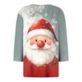 thumbnail image 4 of larppty Women 3/4 Sleeve Button Up Christmas Shirt Oversized Casual Dressy Henley Neck Tunic Tops Comfy Soft Lightweight Blouse (Grey, M), 4 of 5