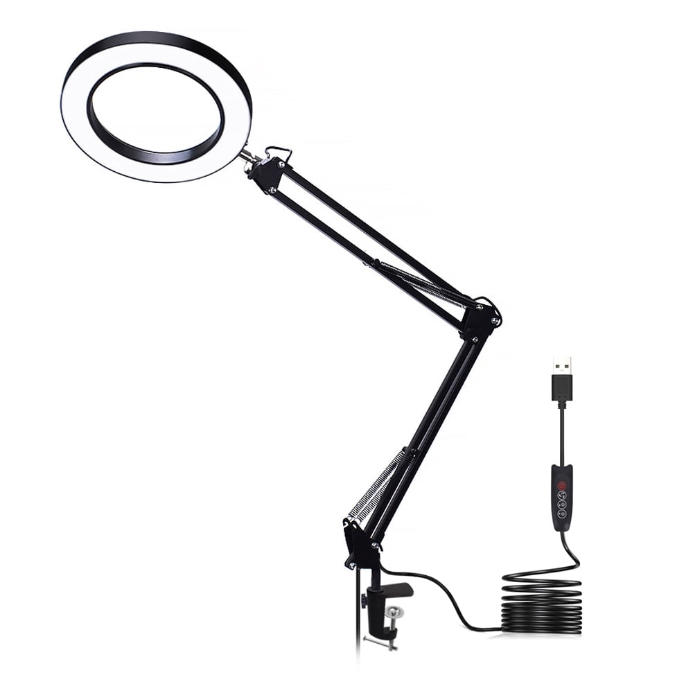 reading light with magnifying glass