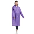 thumbnail image 2 of Only Moment Purple Raincoats Polyester Lightweight Waterproof Rain Shell Jacket Raincoat with Hood for Golf Cycling Windbreaker One Size, 2 of 8