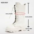 thumbnail image 4 of XIMIN Combat Boots for Kid Girls Knee-High Lace Up Riding Boots Mid Calf Fashion Waterproof Non Slip PU Leather Side Zipper Fall Winter Punk Goth Boot, 4 of 8
